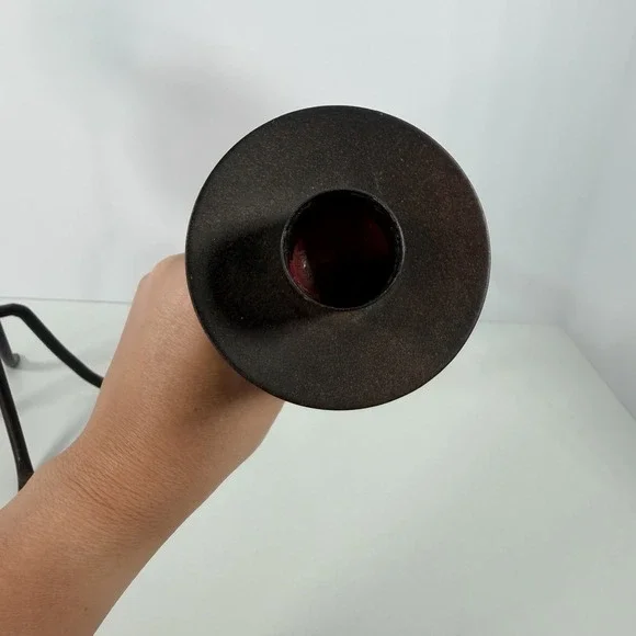 Jim Shore Candlestick Set Wrought Iron Folk Art Floral Ceramic Ball Red and Blue - Picture 5 of 10